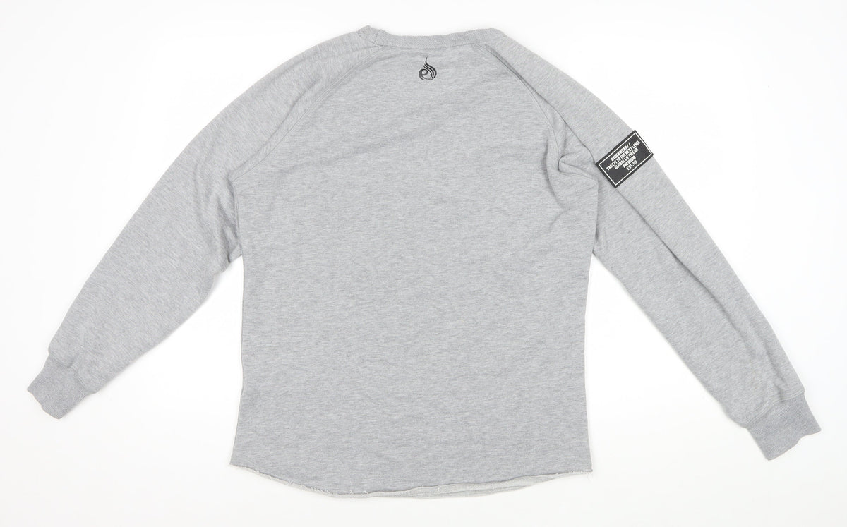 Ryderwear Women’s Grey S Pullover Logo Raglan Sweatshirt