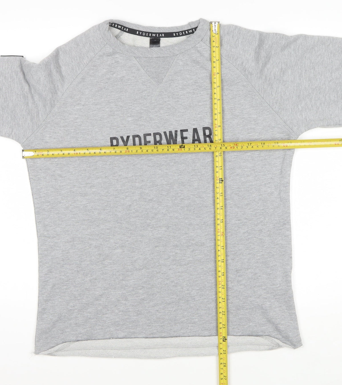Ryderwear Women’s Grey S Pullover Logo Raglan Sweatshirt