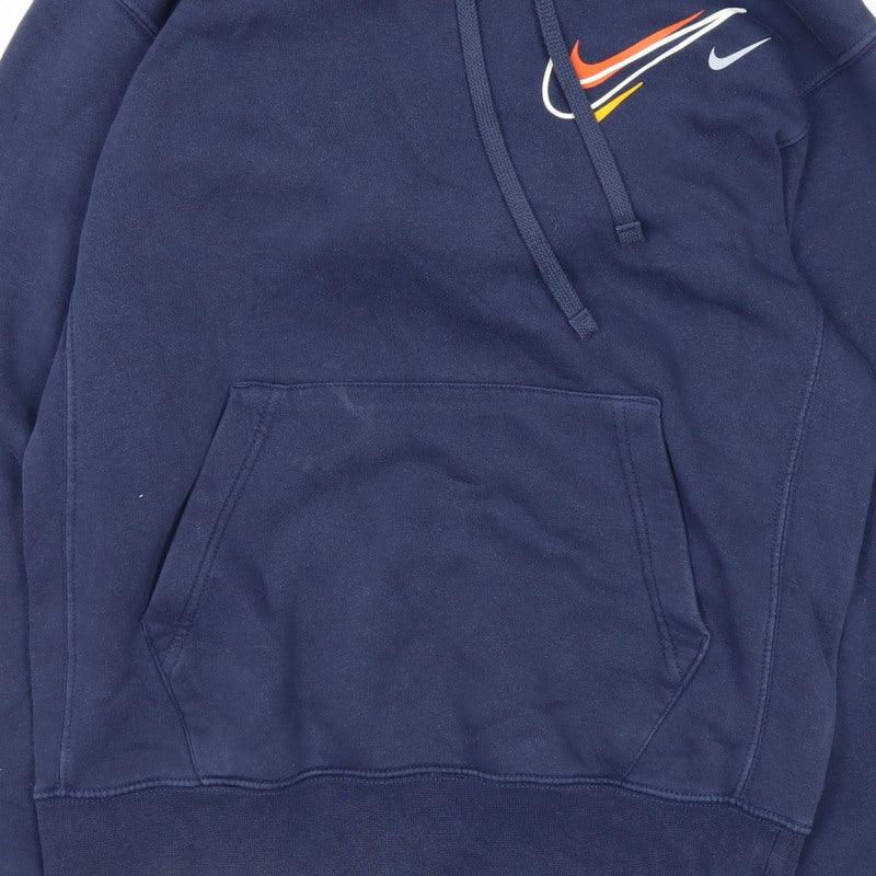 Nike Men’s Blue XS Pullover Hoodie Logo Graphic Pocket Cotton