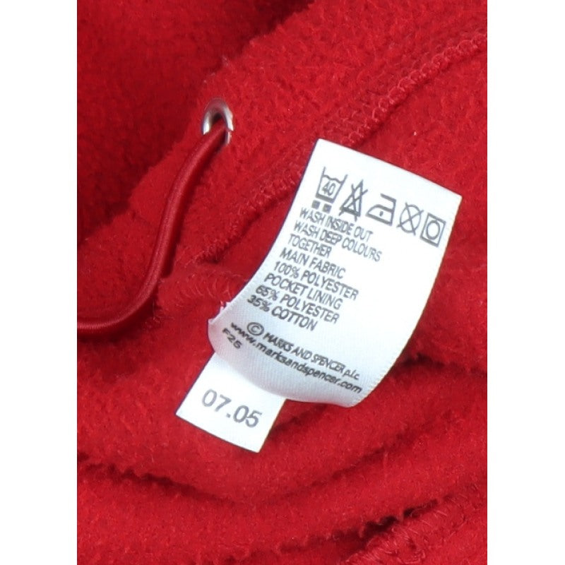 Marks and Spencer Women's Red UK 16 Fleece Basic Zip Jacket