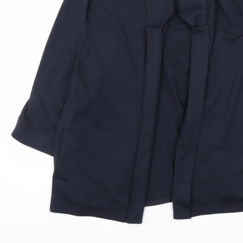 River Island Women Blue UK 18 Shawl Lapel Open Front Blazer