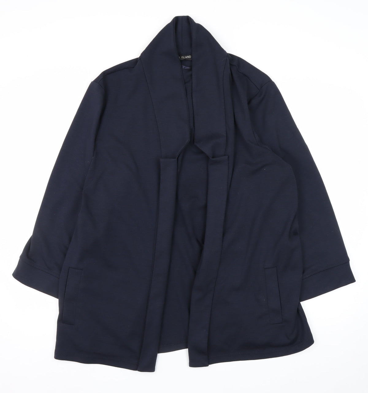 River Island Women Blue UK 18 Shawl Lapel Open Front Blazer