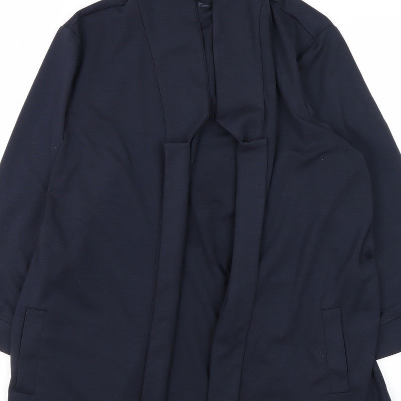 River Island Women Blue UK 18 Shawl Lapel Open Front Blazer