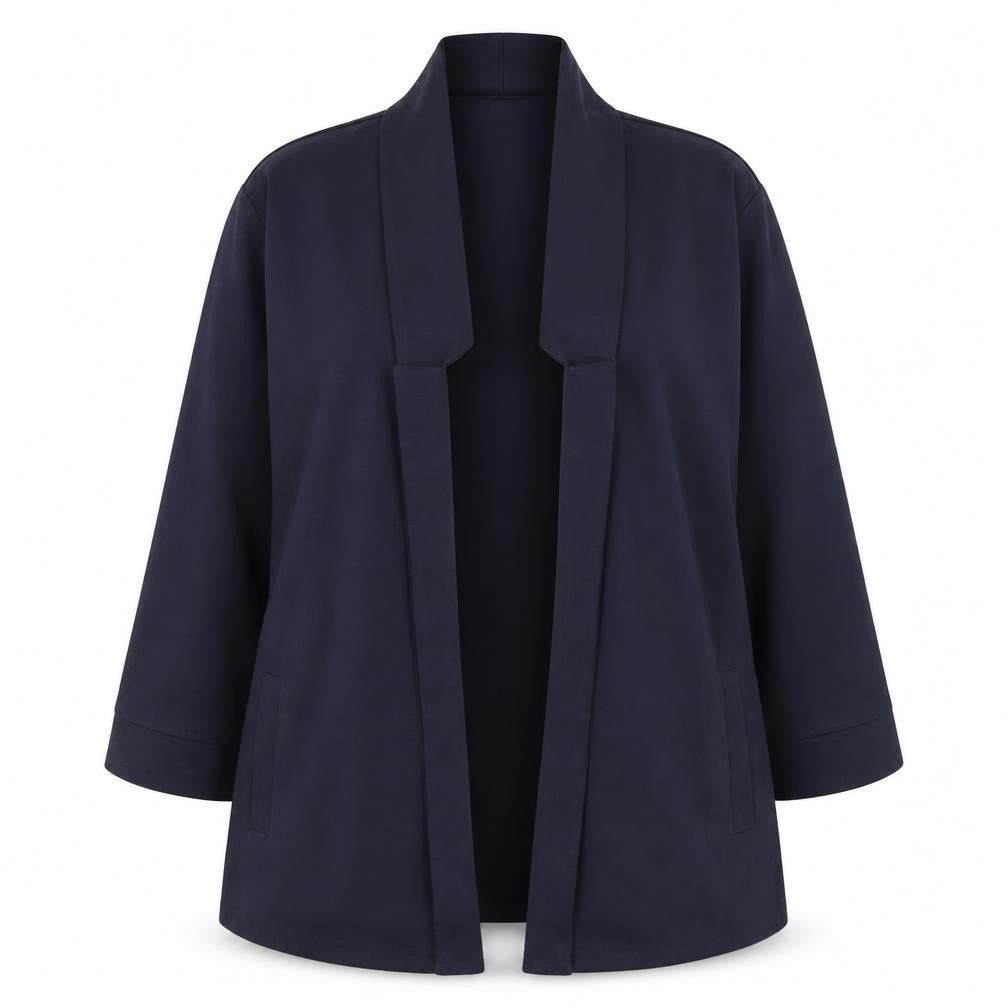 River Island Women Blue UK 18 Shawl Lapel Open Front Blazer