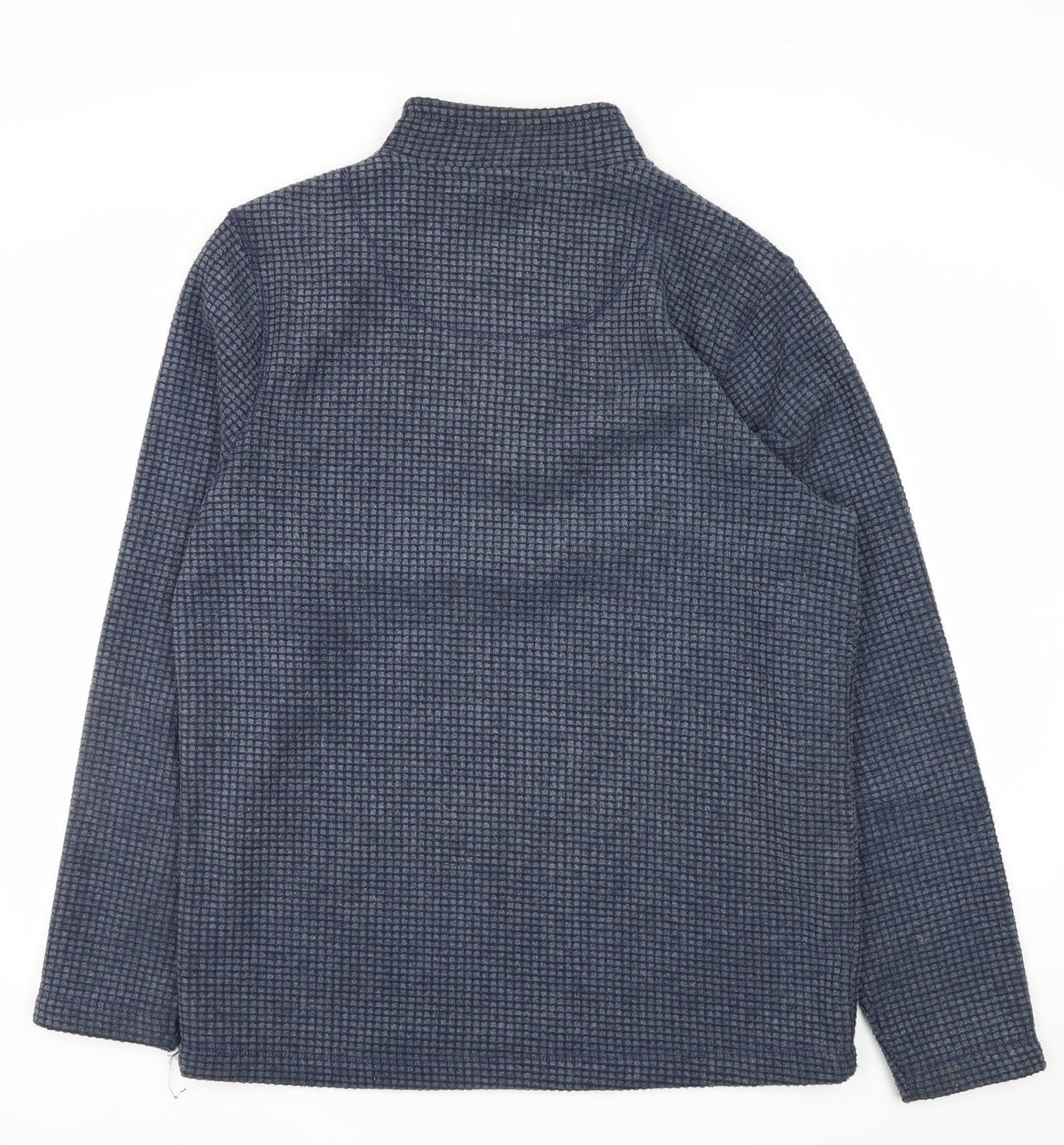 Weird Fish Men's Blue M 1/4 Zip Fleece Sweatshirt Waffle Knit
