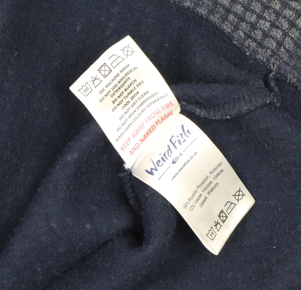 Weird Fish Men's Blue M 1/4 Zip Fleece Sweatshirt Waffle Knit