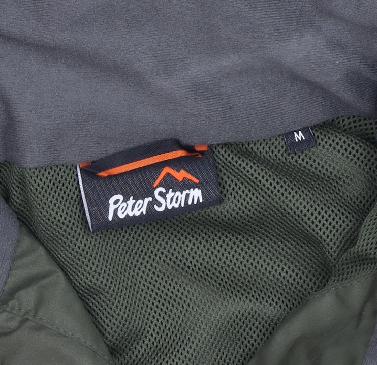 Peter Storm Men's Green M Hooded Outdoor Rain Jacket Full Zip