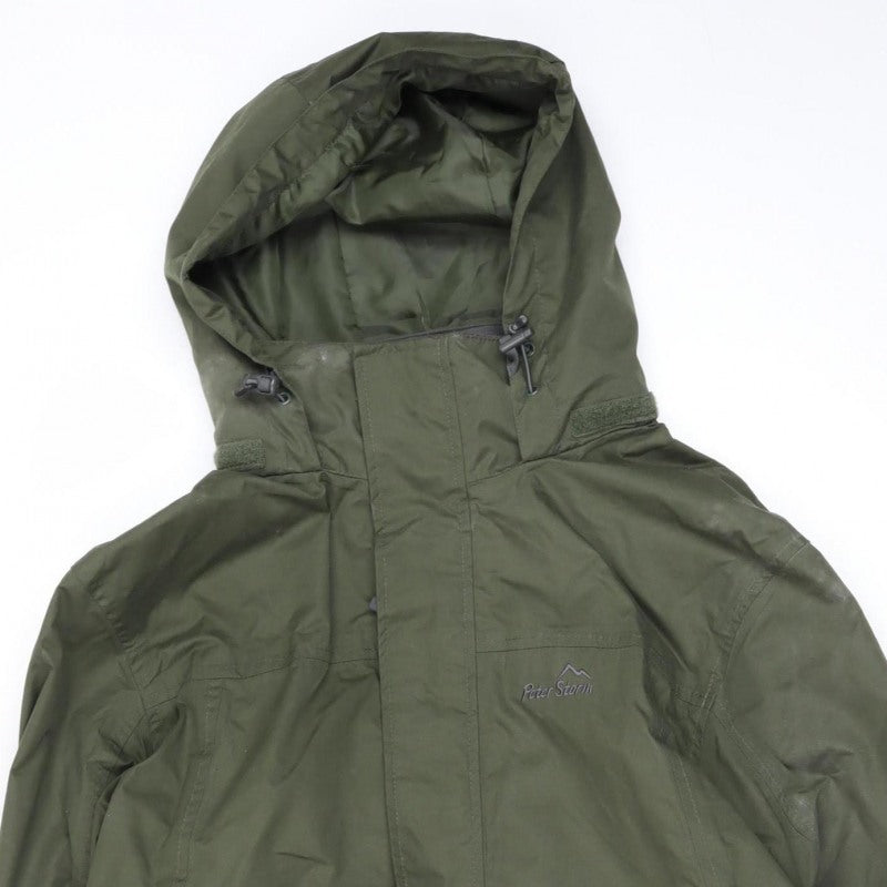 Peter Storm Men's Green M Hooded Outdoor Rain Jacket Full Zip