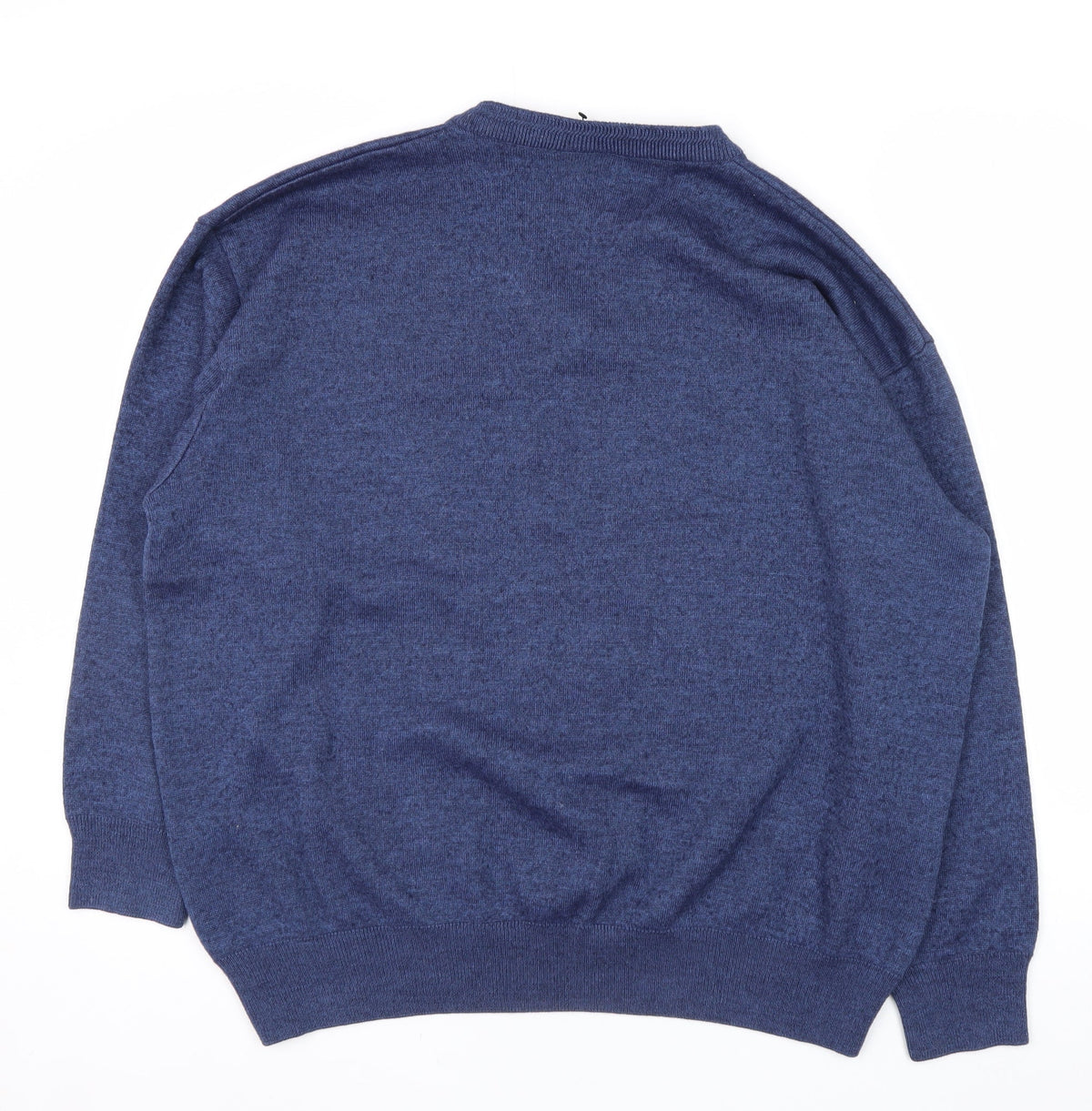 Franco Ponti Men’s Blue Wool V-Neck Pullover Jumper 2XL Made in Italy