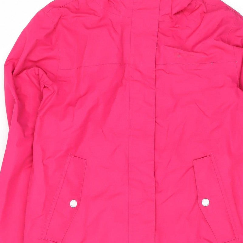 Regatta Girls Pink 14 Years Hooded Waterproof Rain Jacket Lined