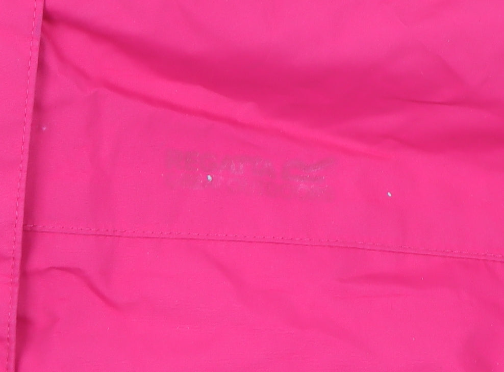 Regatta Girls Pink 14 Years Hooded Waterproof Rain Jacket Lined