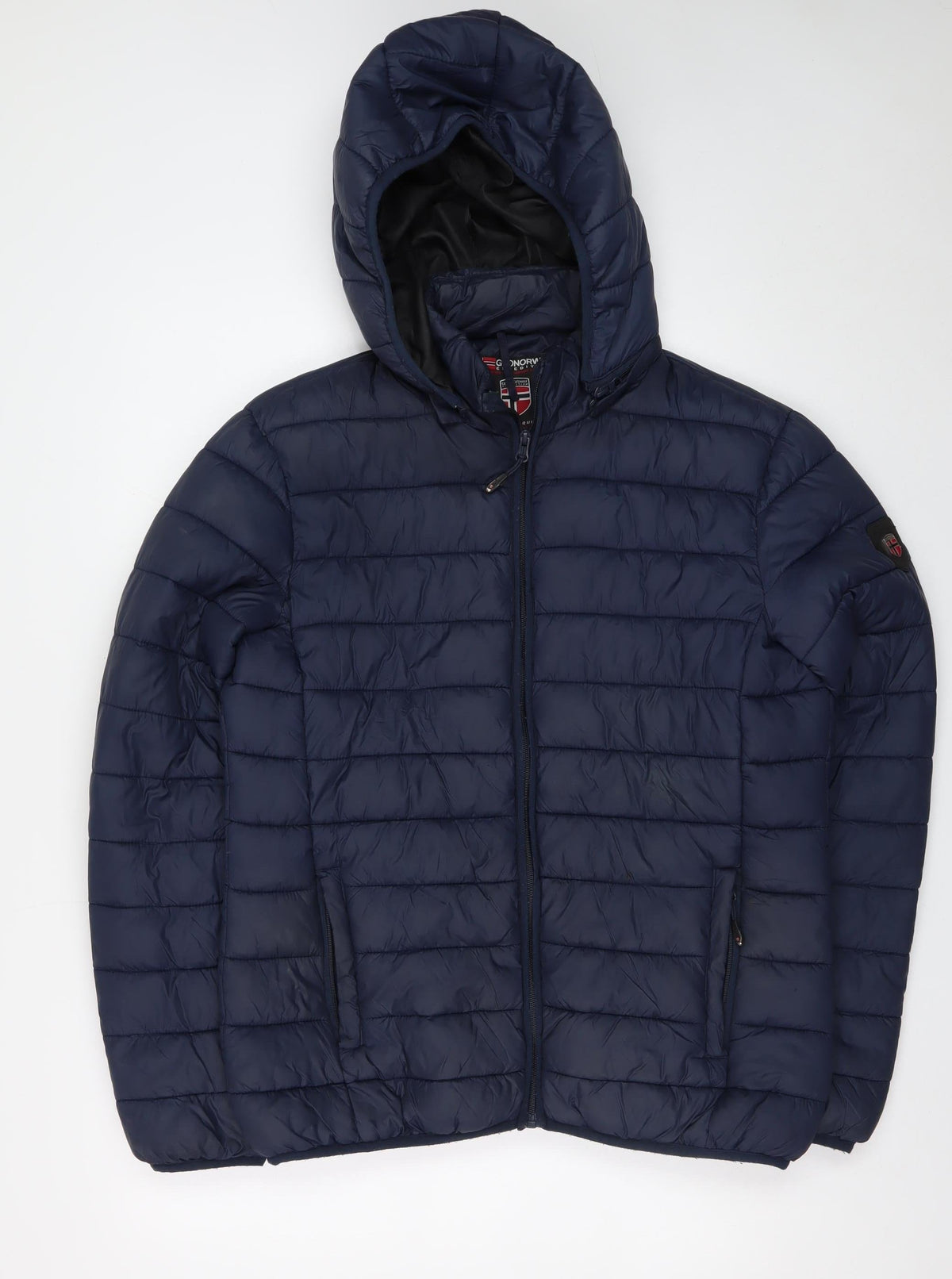 Geographical Norway Women’s Blue UK 14 Hooded Quilted Puffer Jacket