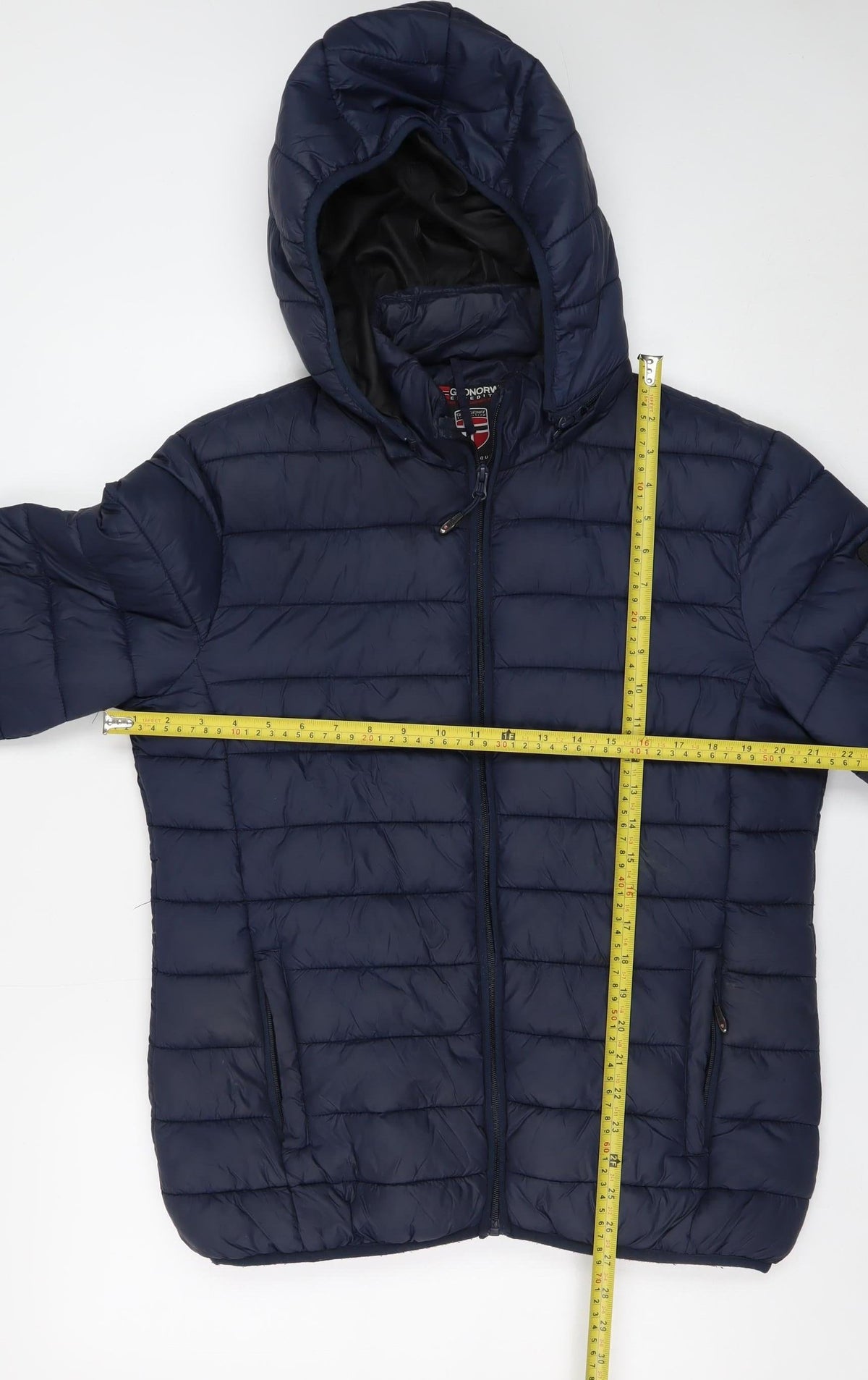 Geographical Norway Women’s Blue UK 14 Hooded Quilted Puffer Jacket