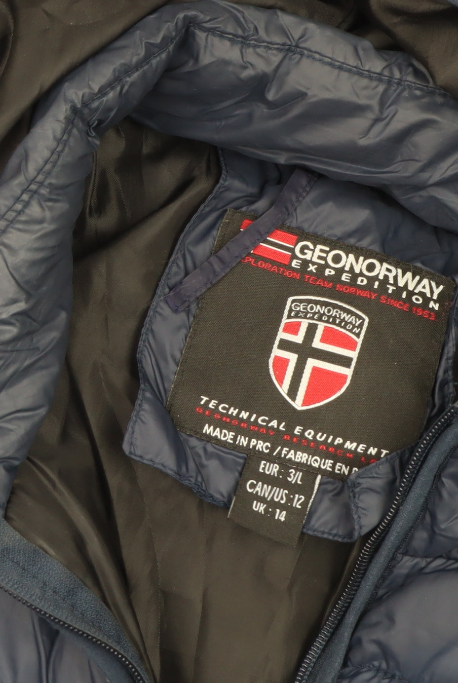Geographical Norway Women’s Blue UK 14 Hooded Quilted Puffer Jacket
