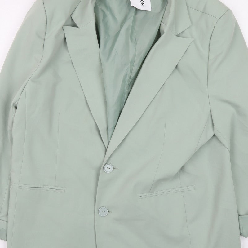 COLLUSION Women's Green UK 8 Tailored Single-Breasted Lined Blazer