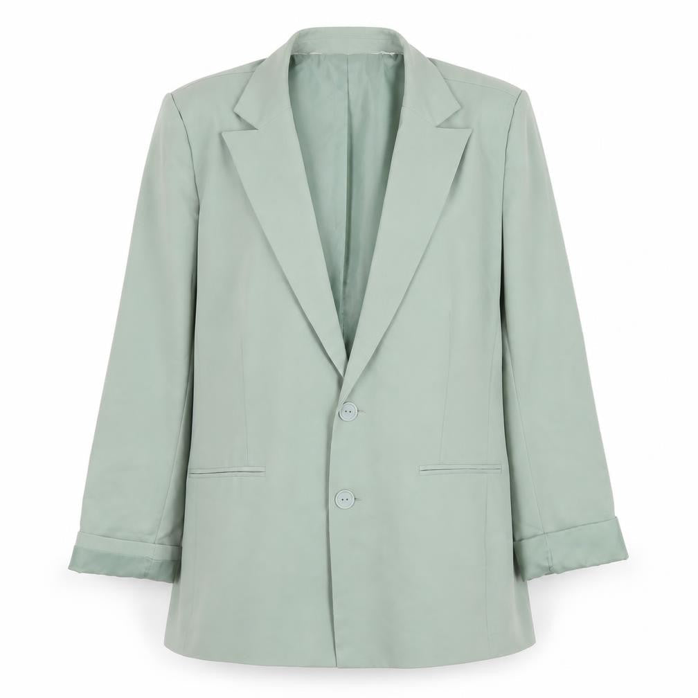 COLLUSION Women's Green UK 8 Tailored Single-Breasted Lined Blazer
