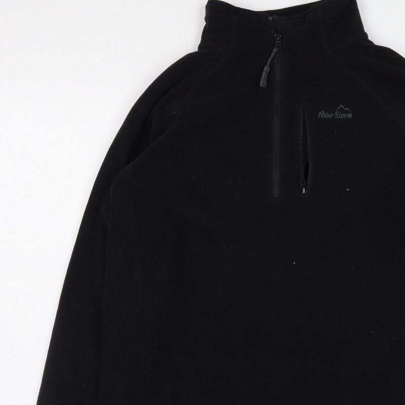 Peter Storm Men's Black M 1/4 Zip Pullover Fleece Sweatshirt
