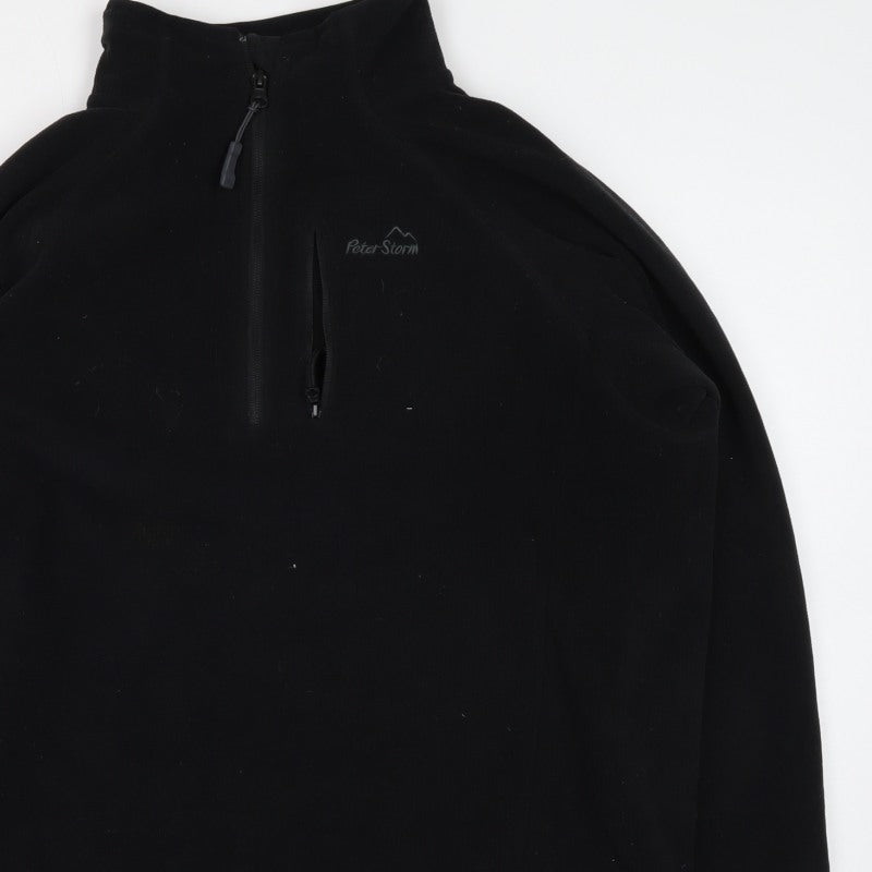 Peter Storm Men's Black M 1/4 Zip Pullover Fleece Sweatshirt