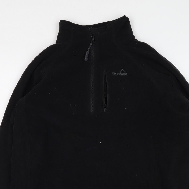Peter Storm Men's Black M 1/4 Zip Pullover Fleece Sweatshirt