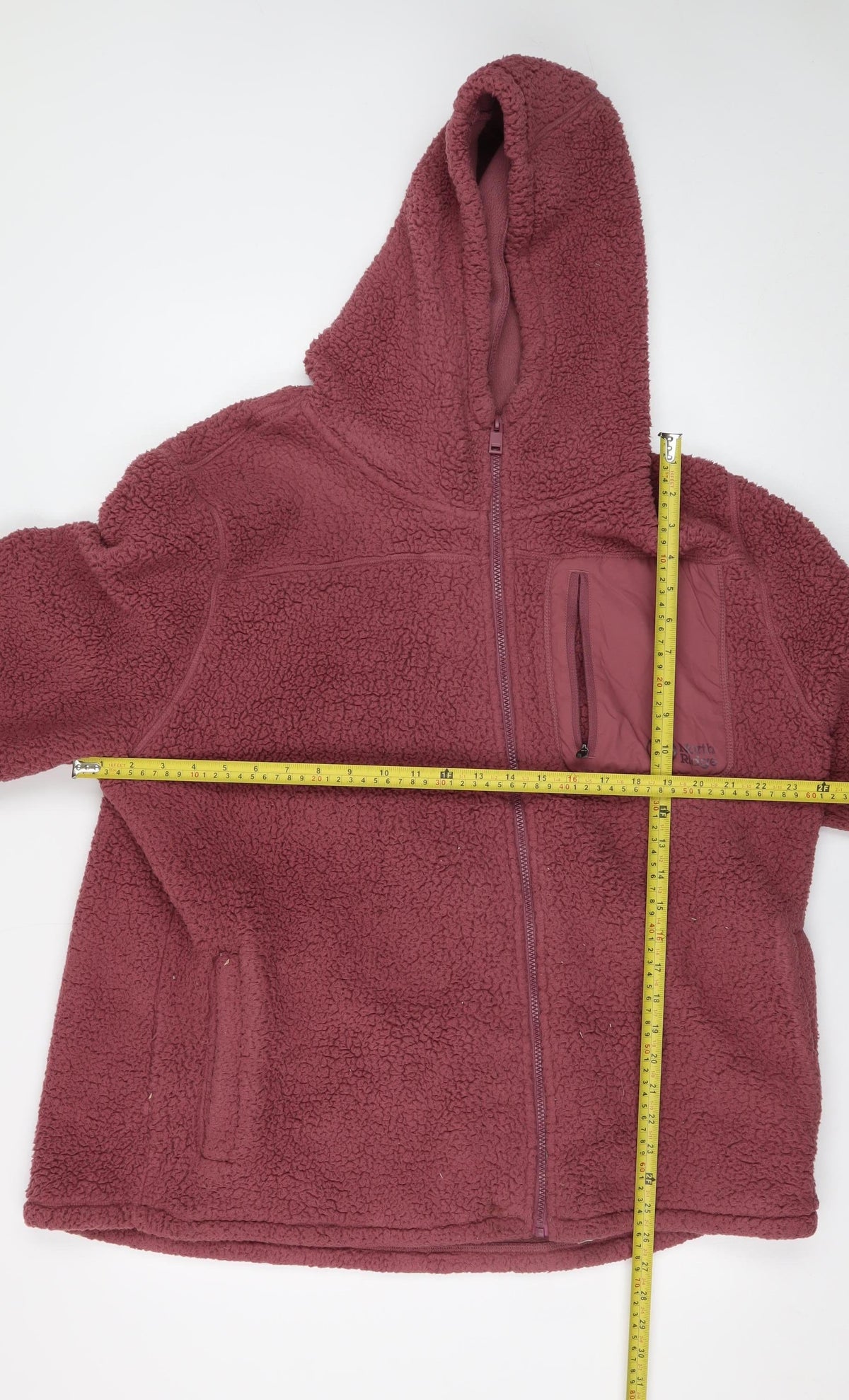 North Ridge Women’s Red UK 18 Hooded Sherpa Fleece Full Zip Jacket