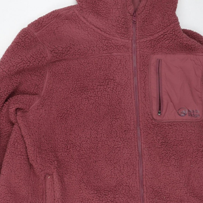 North Ridge Women’s Red UK 18 Hooded Sherpa Fleece Full Zip Jacket