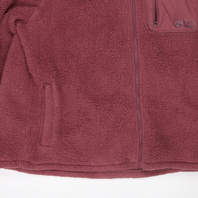 North Ridge Women’s Red UK 18 Hooded Sherpa Fleece Full Zip Jacket