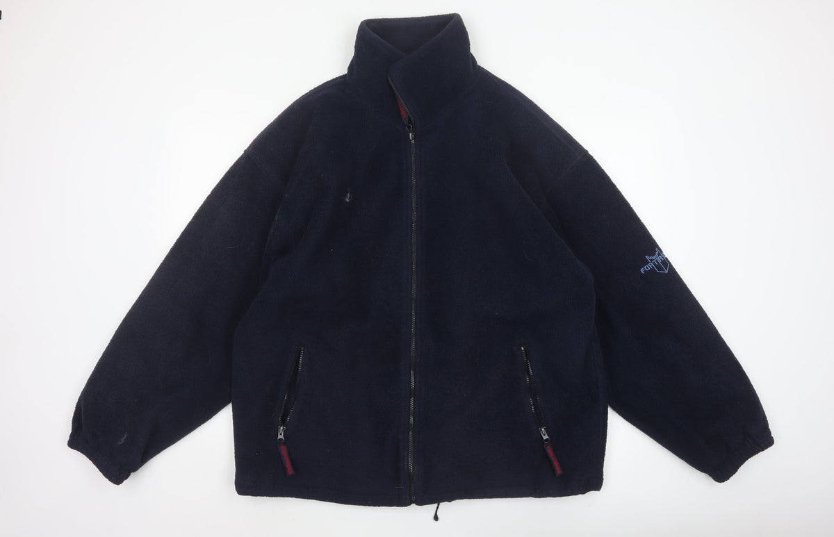 Fortress by Castle Mens Blue M Fleece Full Zip Outdoor Jacket