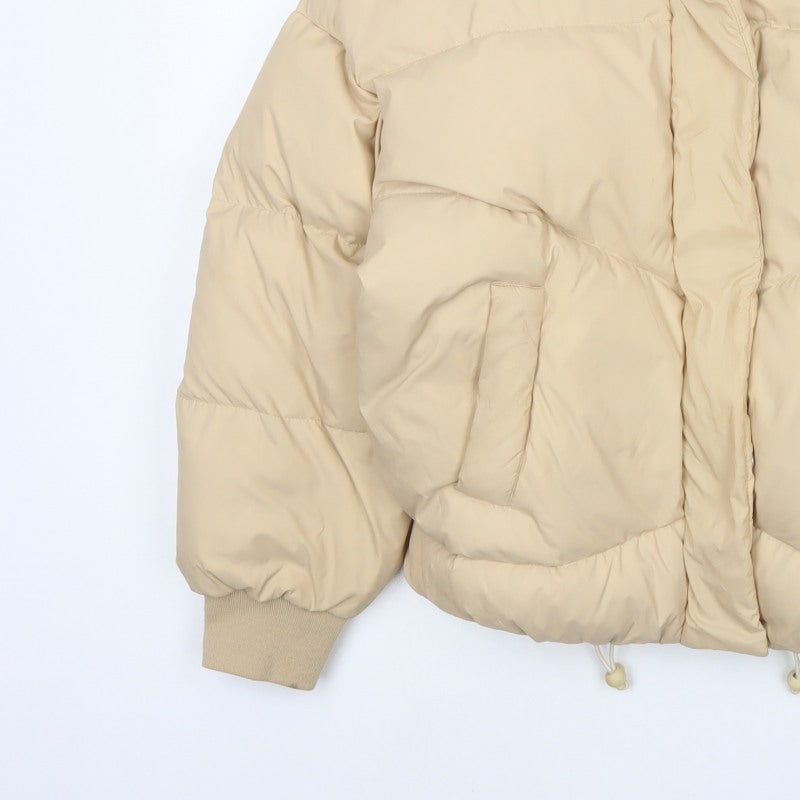 Levi's Women’s Beige S Hooded Puffer Jacket Quilted Short Coat