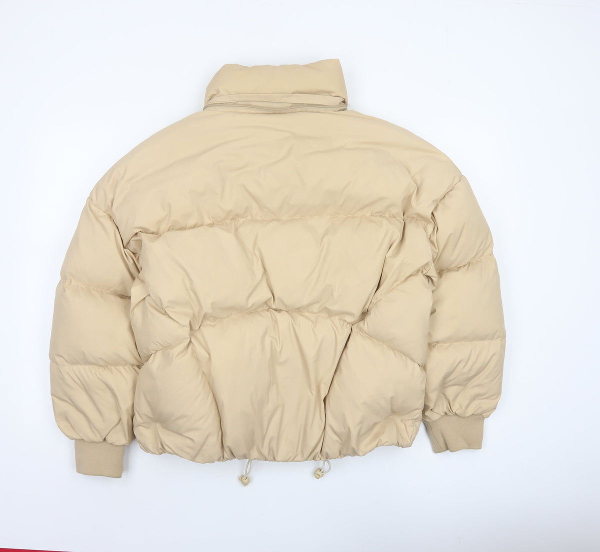Levi's Women’s Beige S Hooded Puffer Jacket Quilted Short Coat