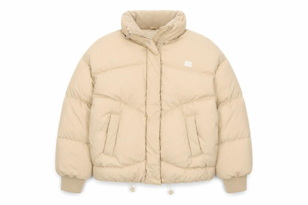 Levi's Women’s Beige S Hooded Puffer Jacket Quilted Short Coat