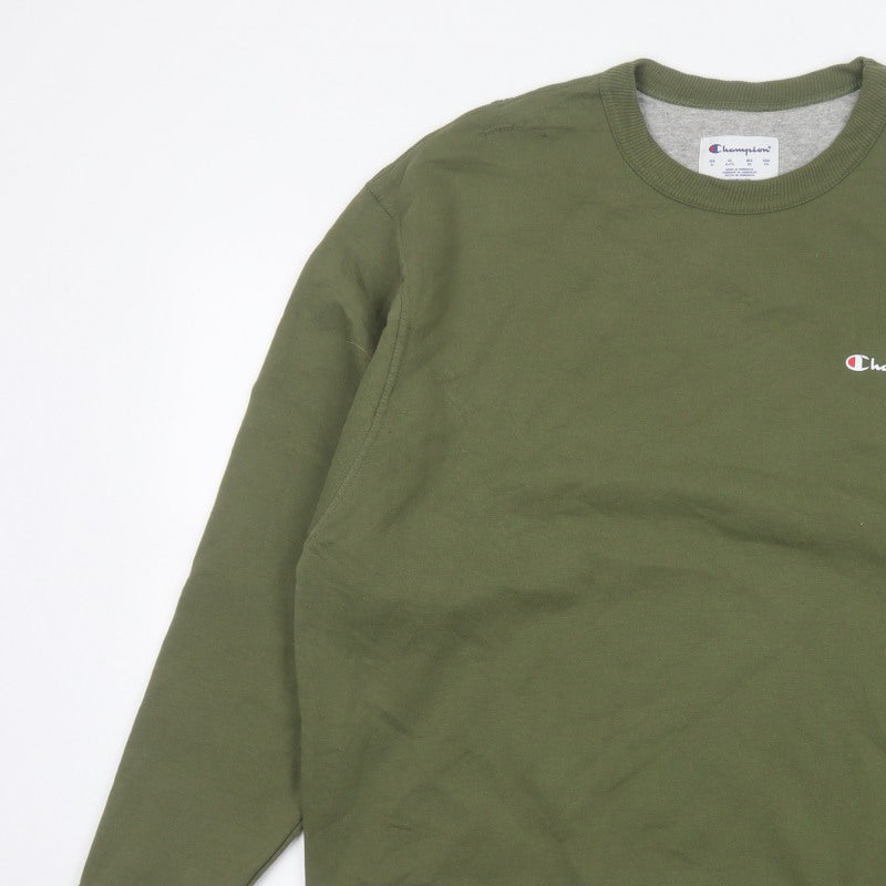 Champion Men's Green XL Crew Neck Logo Pullover Sweatshirt