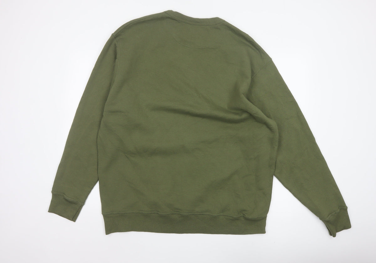 Champion Men's Green XL Crew Neck Logo Pullover Sweatshirt
