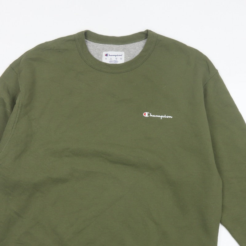 Champion Men's Green XL Crew Neck Logo Pullover Sweatshirt