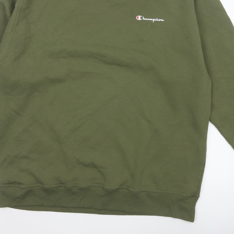 Champion Men's Green XL Crew Neck Logo Pullover Sweatshirt