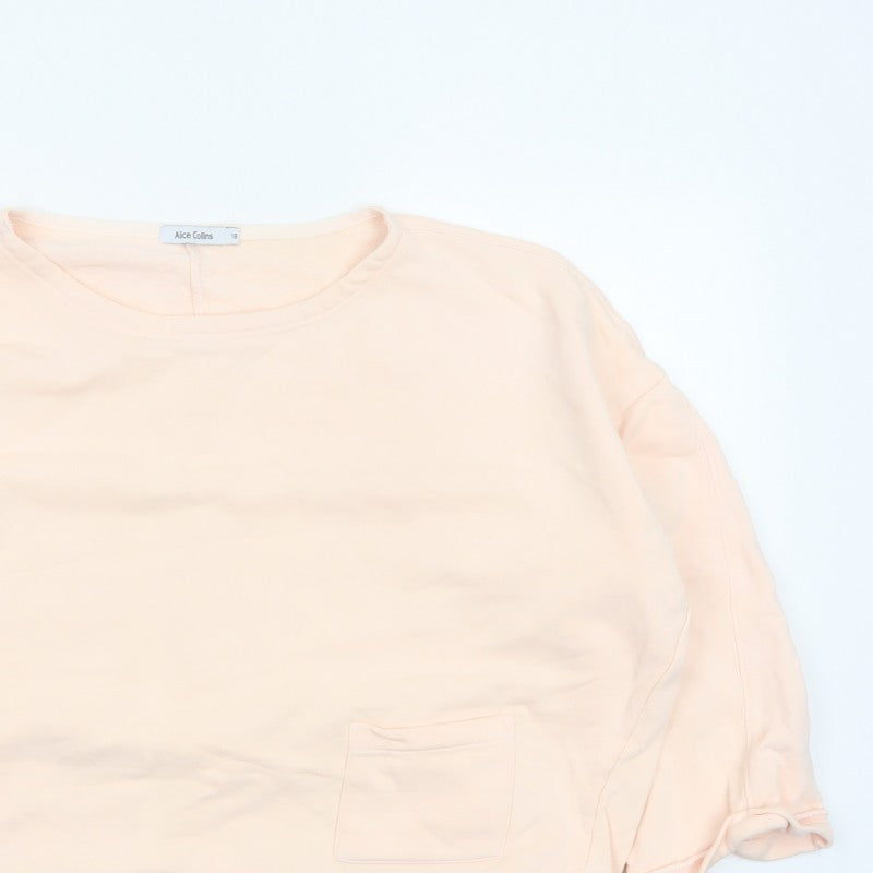 Alice Collins Women’s Pink Cotton Pocket Pullover Sweatshirt UK 18