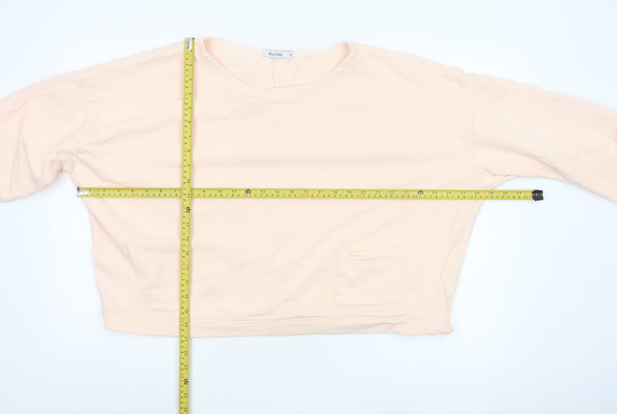 Alice Collins Women’s Pink Cotton Pocket Pullover Sweatshirt UK 18