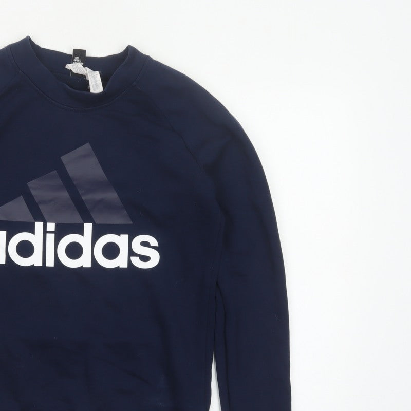 Adidas Women’s Blue S 8-10 Logo Crew Neck Pullover Sweatshirt