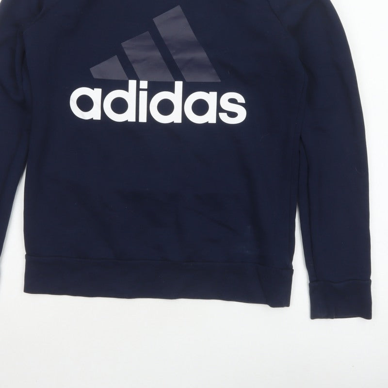 Adidas Women’s Blue S 8-10 Logo Crew Neck Pullover Sweatshirt
