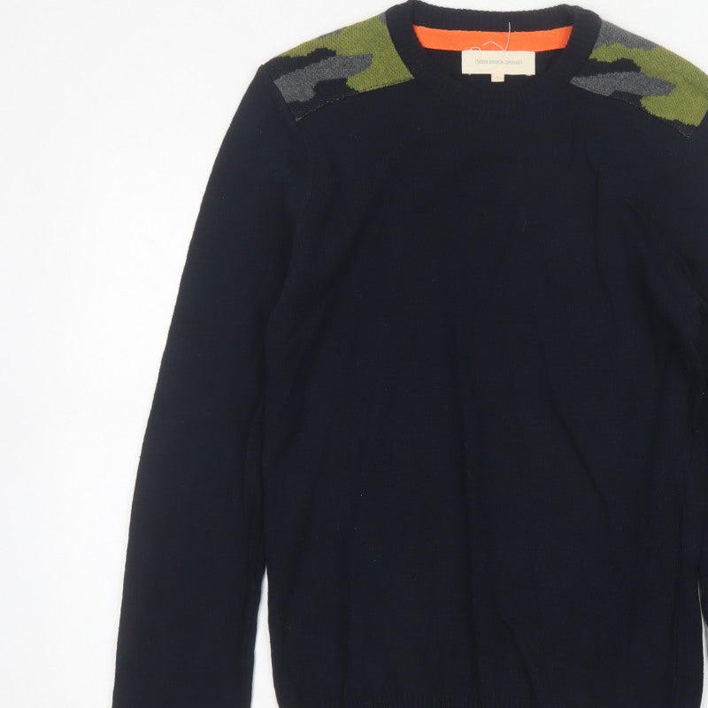 Frederik Anderson Copenhagen Men’s Blue Camo Knit Pullover Jumper S