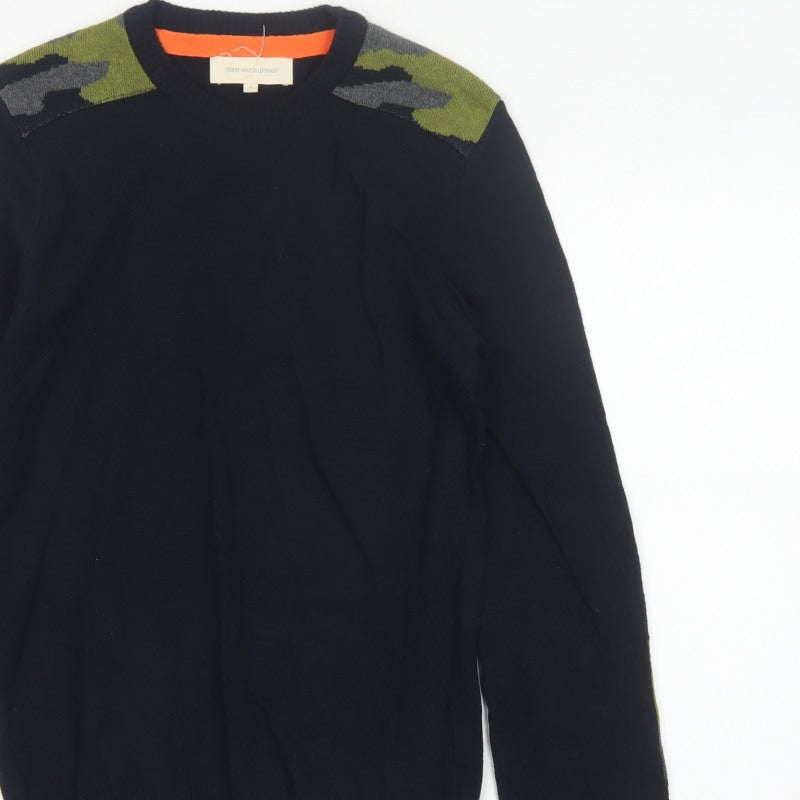 Frederik Anderson Copenhagen Men’s Blue Camo Knit Pullover Jumper S