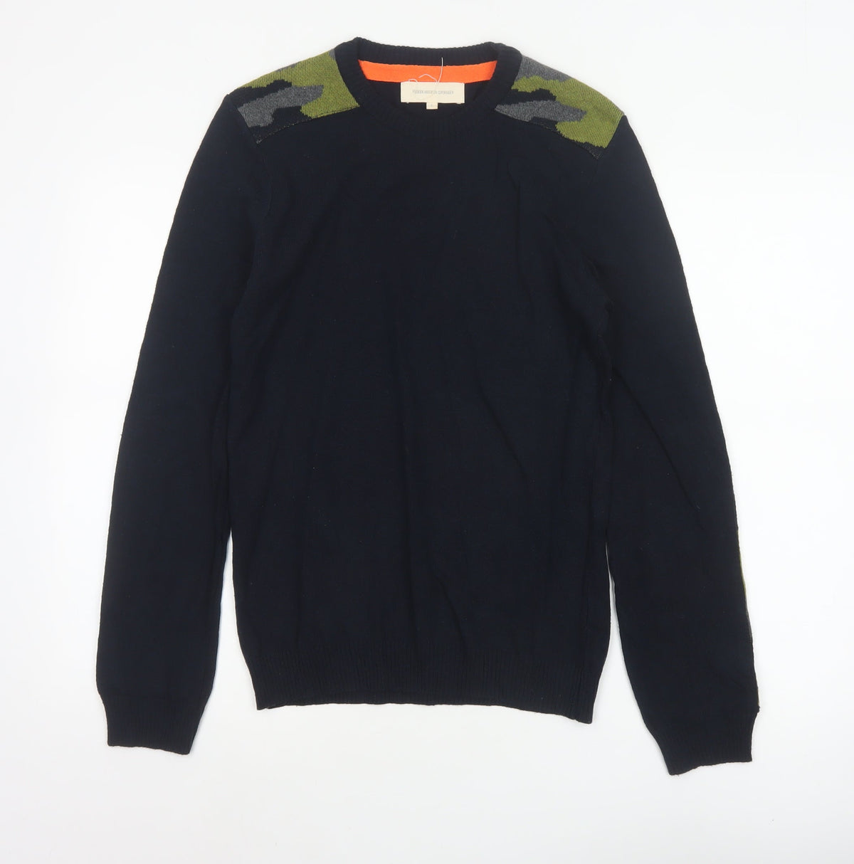 Frederik Anderson Copenhagen Men’s Blue Camo Knit Pullover Jumper S