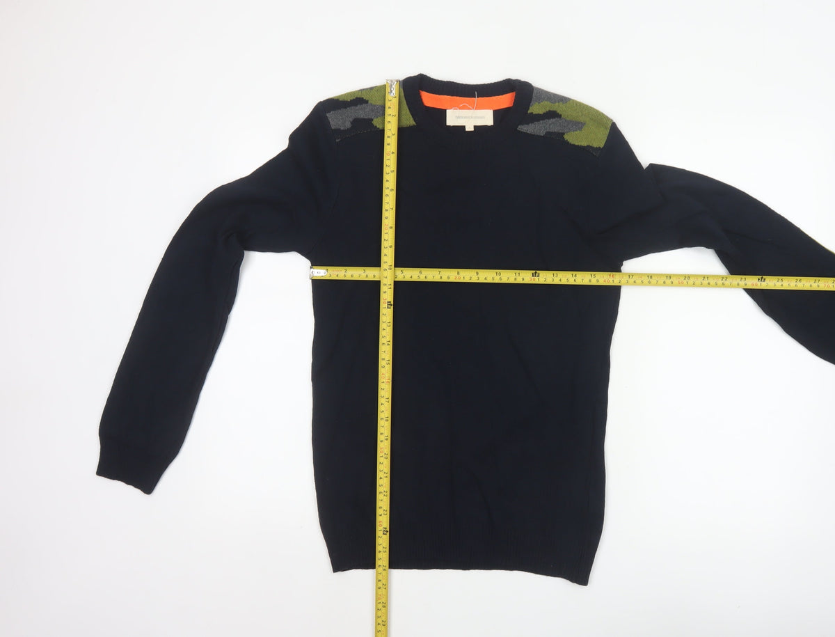 Frederik Anderson Copenhagen Men’s Blue Camo Knit Pullover Jumper S