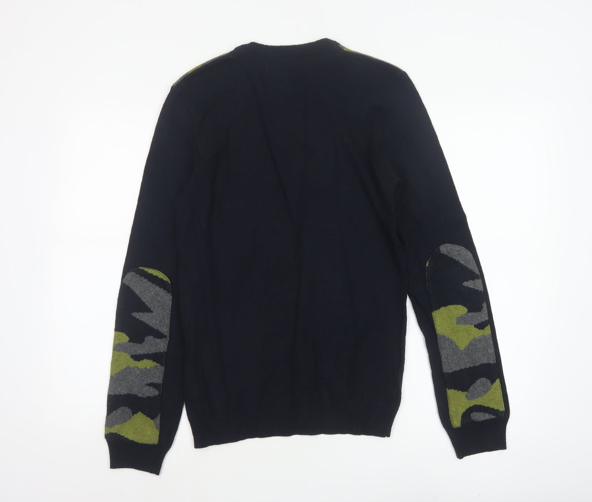 Frederik Anderson Copenhagen Men’s Blue Camo Knit Pullover Jumper S
