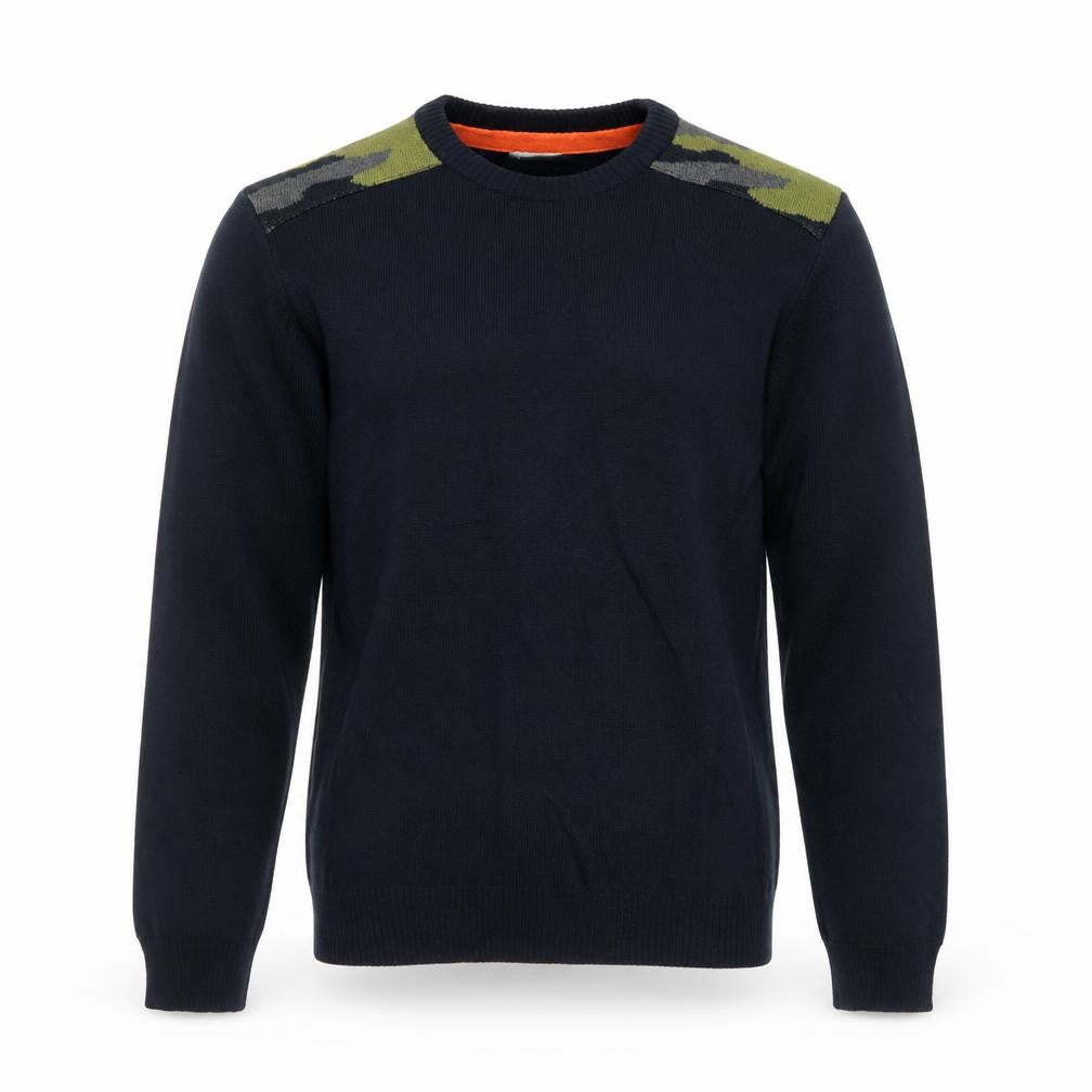 Frederik Anderson Copenhagen Men’s Blue Camo Knit Pullover Jumper S