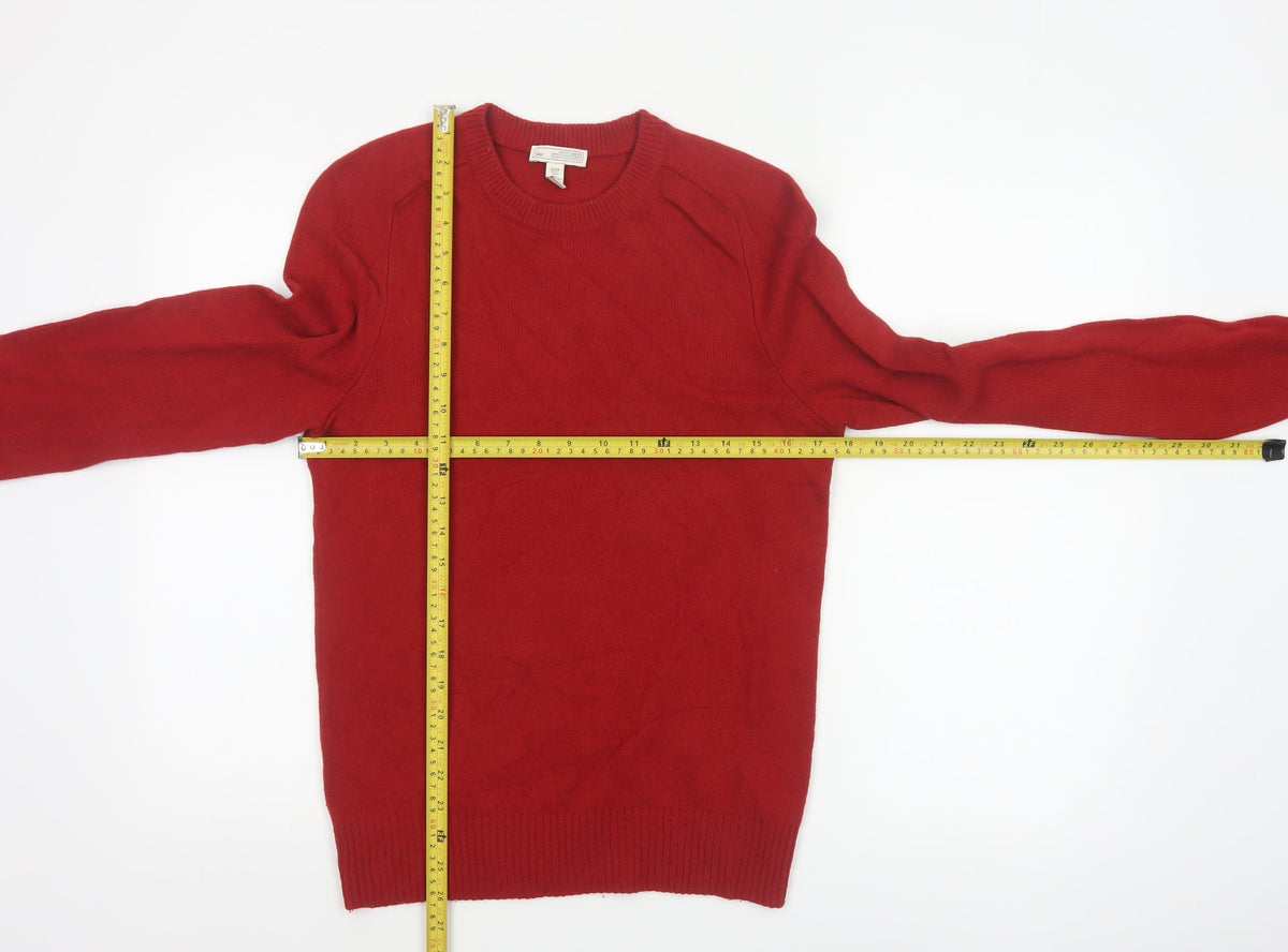 Gap Men Red XS Lambswool Crew Neck Pullover Jumper