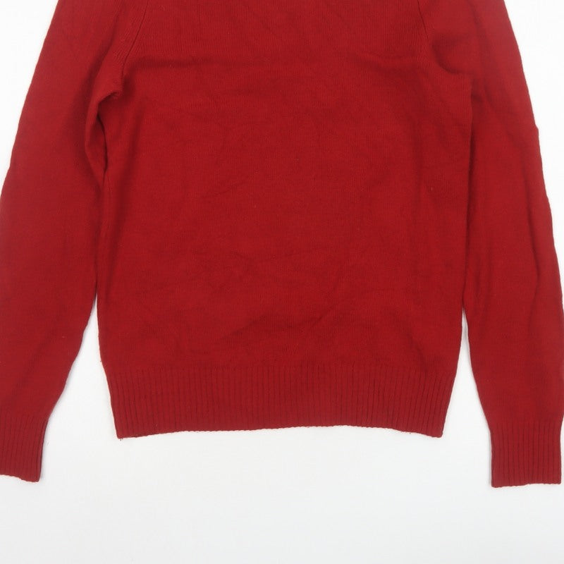 Gap Men Red XS Lambswool Crew Neck Pullover Jumper