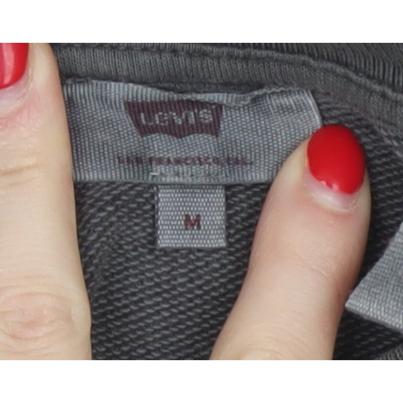 Levi's Premium Women's Grey M Cropped Embroidered Logo Raglan Sweatshirt