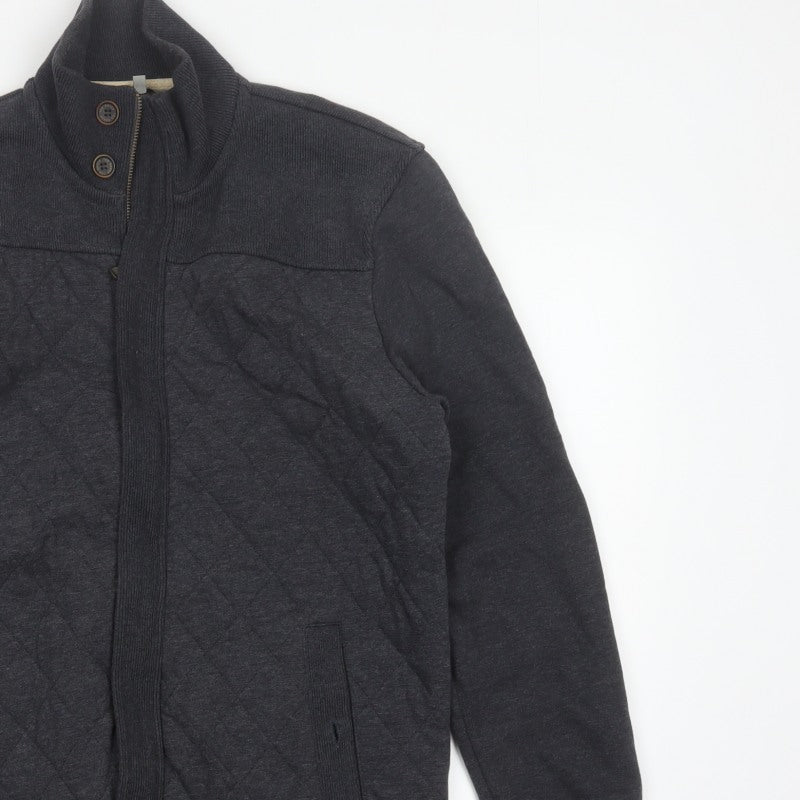 Ted Baker Men’s Grey M Quilted Cotton Blend Zip Jacket
