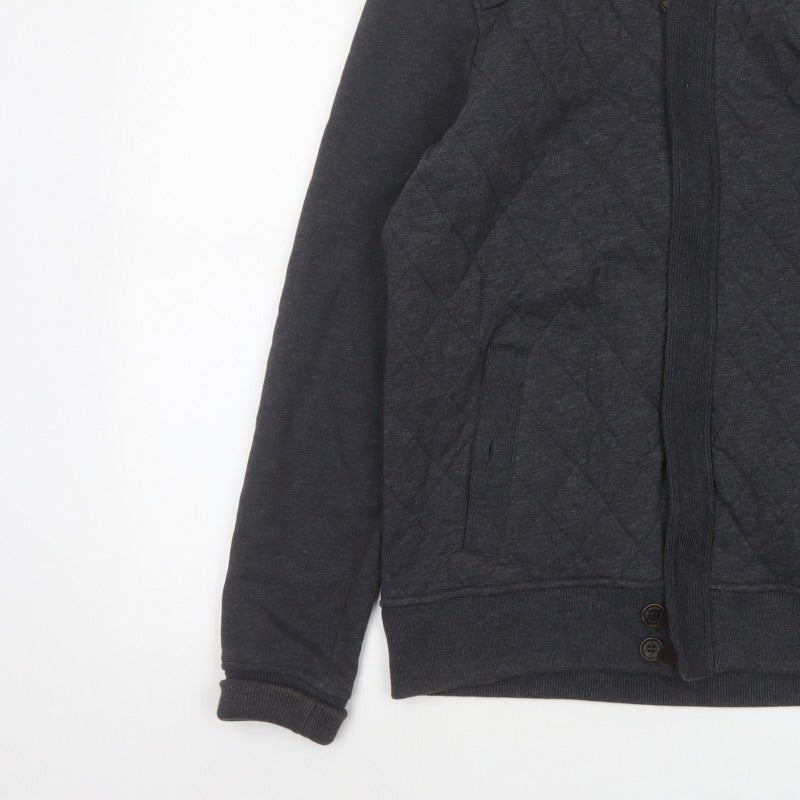 Ted Baker Men’s Grey M Quilted Cotton Blend Zip Jacket