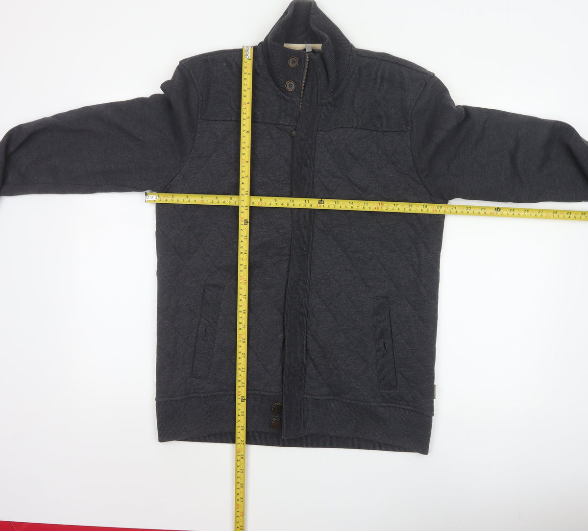 Ted Baker Men’s Grey M Quilted Cotton Blend Zip Jacket